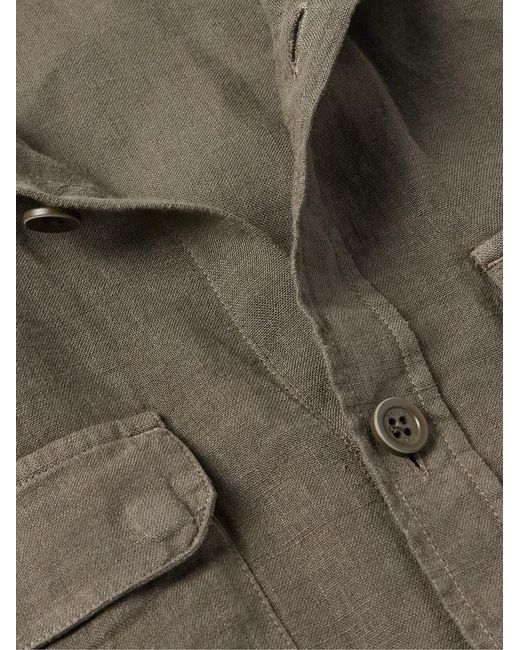 Herno Green Linen Field Jacket for men