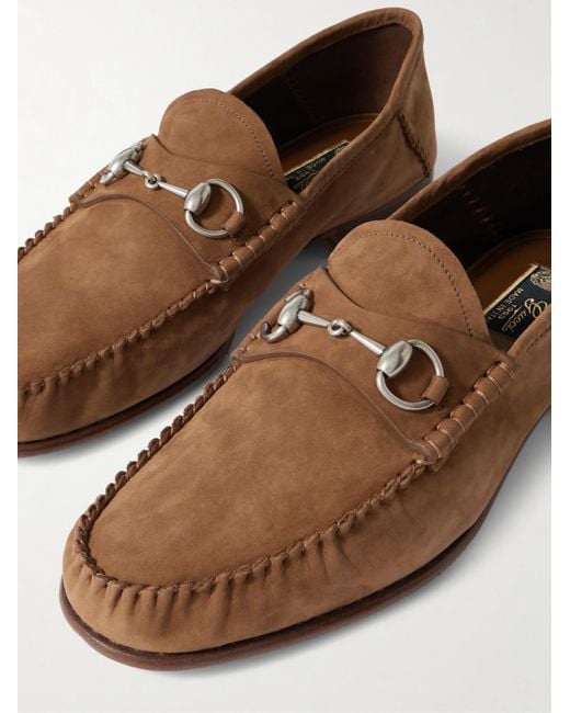 Gucci Brown Gigi Horsebit Suede Loafers for men