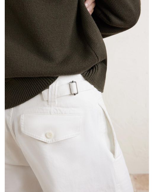 Margaret Howell White Mhl. Naval Straight-Leg Cotton-Drill Trousers for men