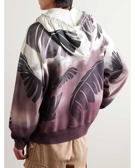 Dries Van Noten Gray Oversized Printed Cotton-jersey Hoodie for men
