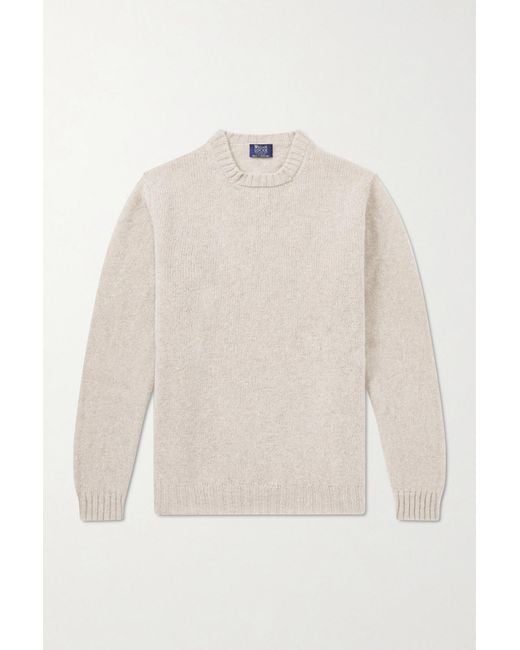 William Lockie White Virgin Wool Sweater for men