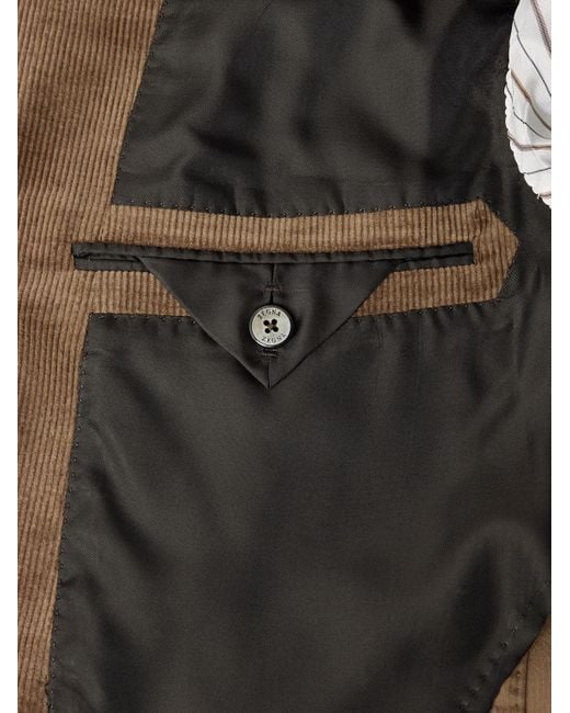 Zegna Brown Cotton-blend Corduroy Blazer for men
