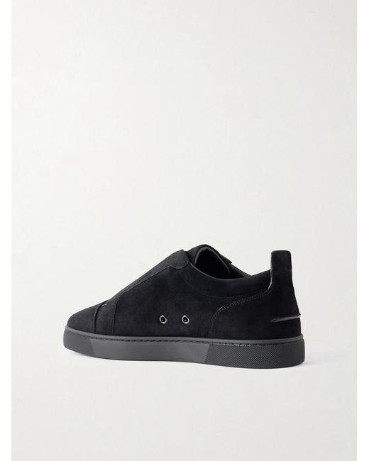 Christian Louboutin Black St Louis Suede Slip-On Sneakers for men