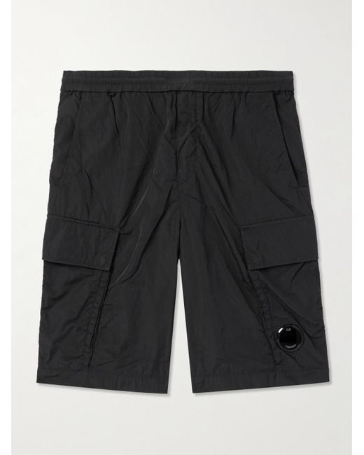 C P Company Black Slim-fit Straight-leg Chrome-r Cargo Shorts for men