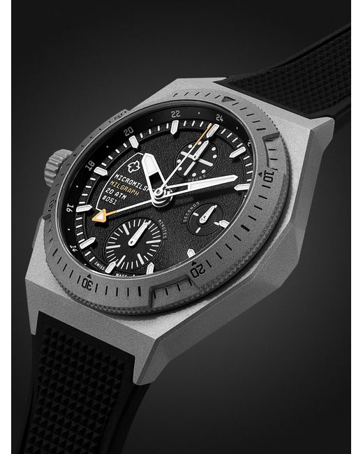 MICROMILSPEC Black Milgraph Gmt Automatic Titanium Watch, Ref. Mic_260 for men