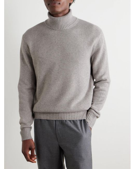 Sease Gray Cashmere Rollneck Sweater for men