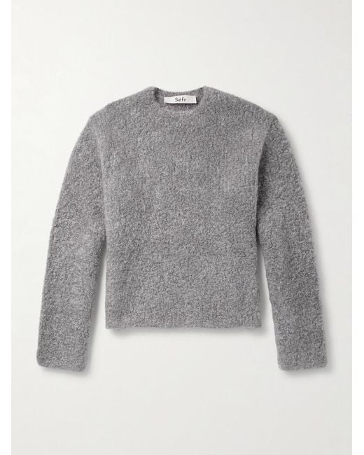 Séfr Gray Jermaine Mohair And Wool-blend Bouclé Sweater for men