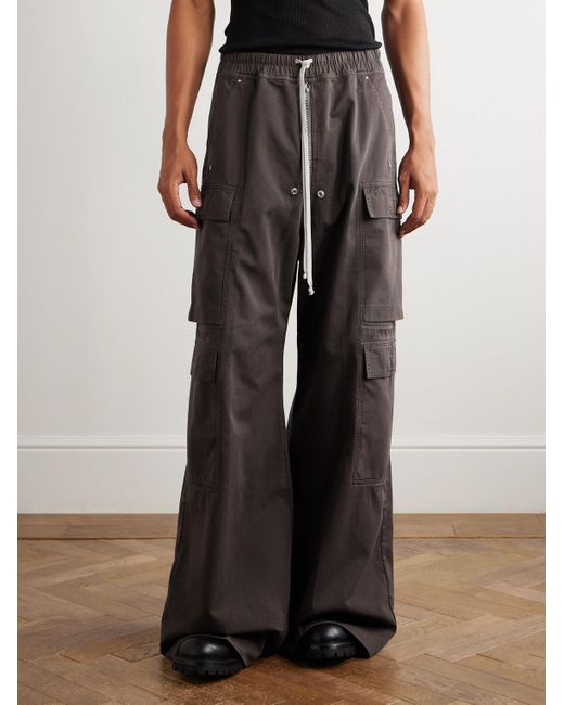 Rick Owens DRKSHDW weit geschnittene Cargohose aus Baumwolle mit Kordelzugbund in Brown für Herren