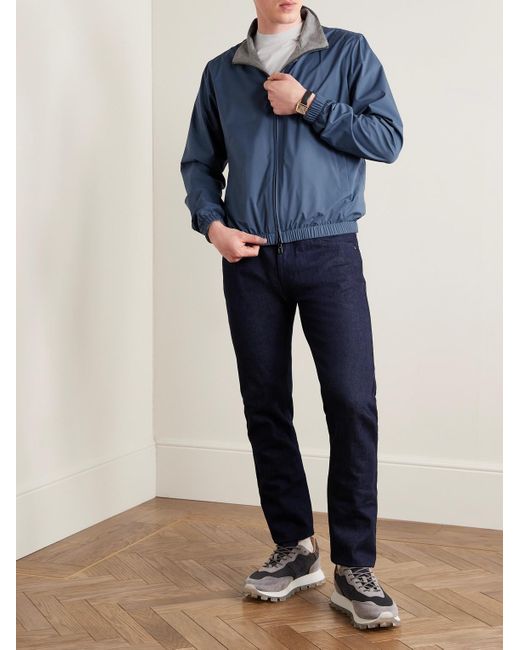 Loro Piana Blue Reversible Windmate® Storm System® Nylon And Cashmere Blouson Jacket for men