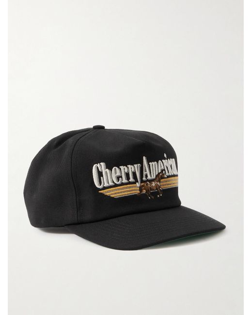 CHERRY LA Black American Logo-embroidered Twill Baseball Cap for men