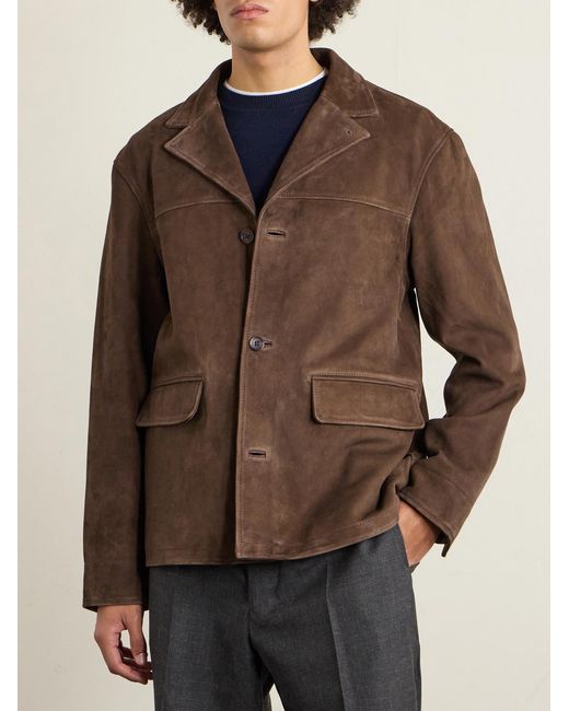 Officine Generale Brown Erickson Suede Jacket for men