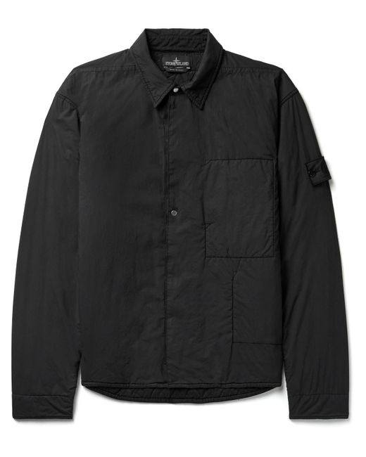 Stone Island Shadow Project Logo-appliquéd Padded Cotton Overshirt in Black for Men - Lyst