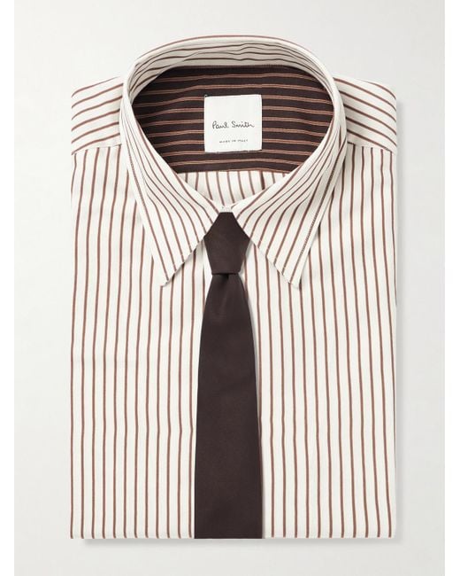 Paul Smith White Striped Twill Shirt for men