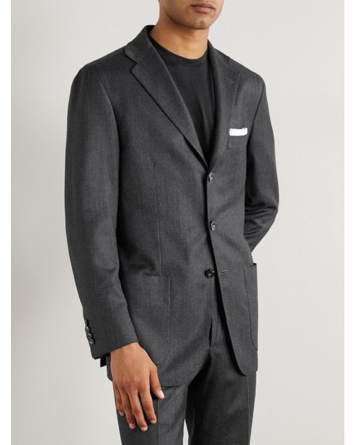 Kiton Sakko aus Twill aus einer Wollmischung in Black für Herren