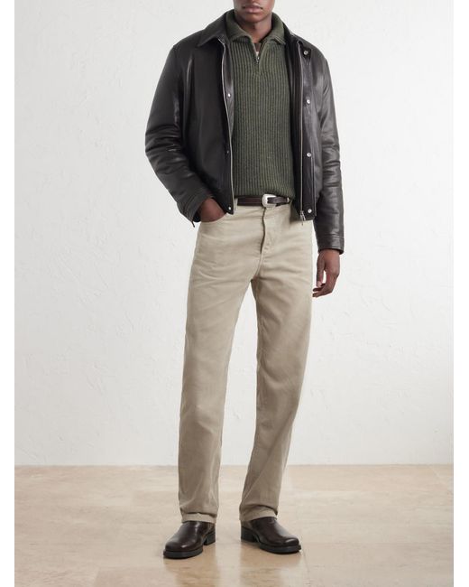 A.P.C. Green Virgin Wool Half-Zip Sweater for men