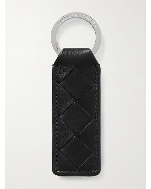 Bottega Veneta Black Tone And Intrecciato Leather Key Fob for men