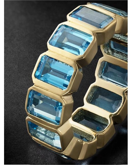 42 Suns Black 14-karat Gold Blue Topaz Eternity Ring for men