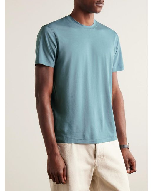 Tom Ford Blue Lyocell And Cotton-blend Jersey T-shirt for men