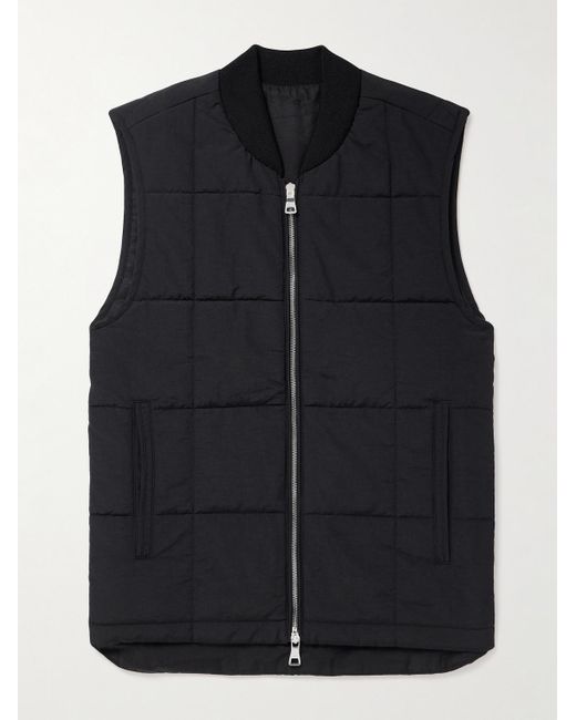 Mr P. Blue Quilted Shell Gilet for men