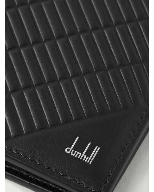 Dunhill Black Contour Embossed Leather Billfold Wallet for men