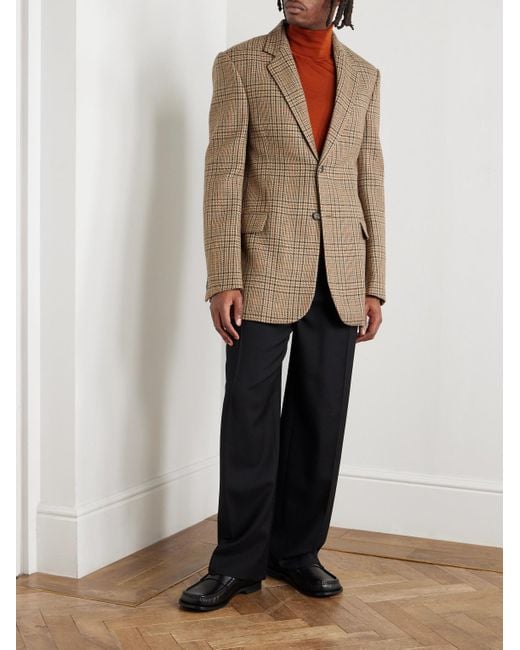Loewe Natural Prince Of Wales Checked Wool-tweed Blazer for men