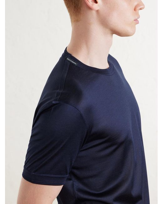 Dolce & Gabbana Blue Silk-Jersey T-Shirt for men