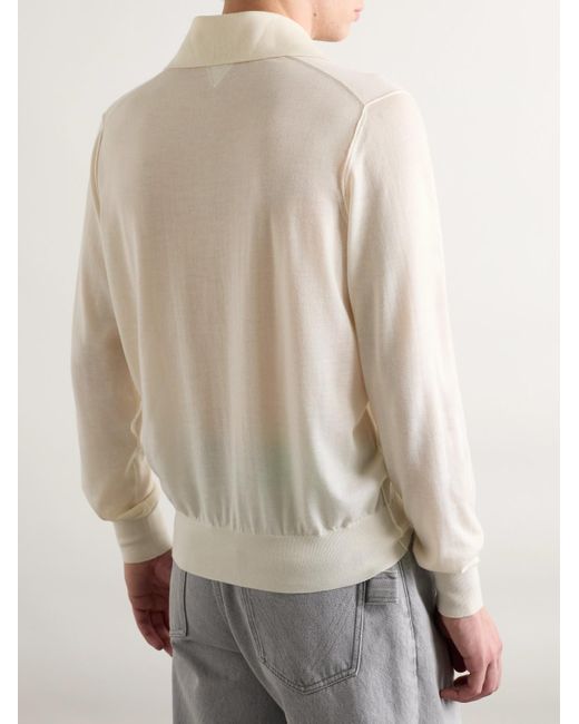Bottega Veneta Natural Cashmere Polo Shirt for men