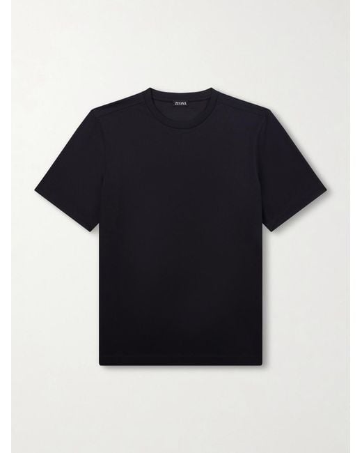 Zegna Black Wool T-shirt for men