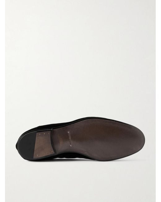 Tom Ford White Steven Striped Velvet Slippers for men