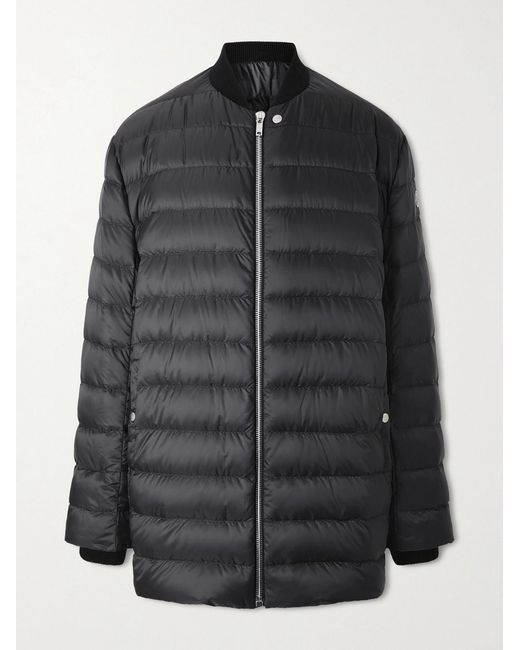 Rick Owens Black Moncler Quilted Padded Shell Down Jacket for men
