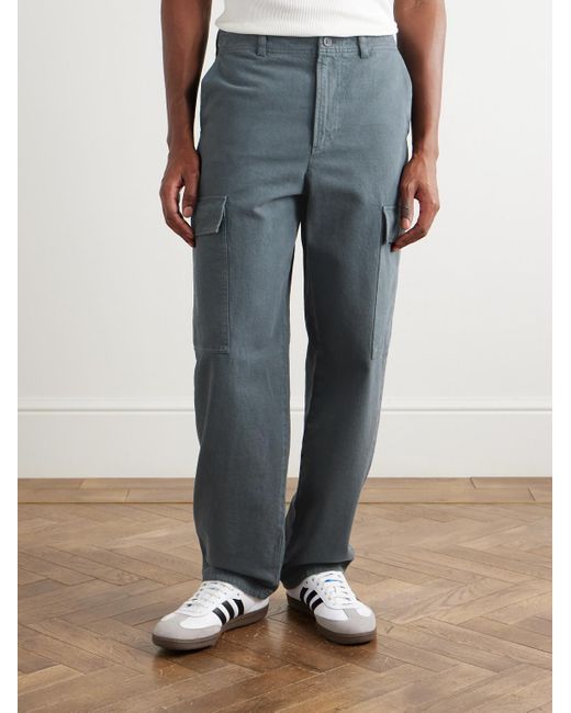 A.P.C. Blue Duncan Straight-Leg Organic Cotton-Twill Trousers for men
