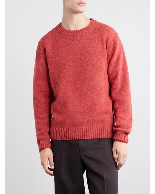 Caruso Red Wool Sweater for men