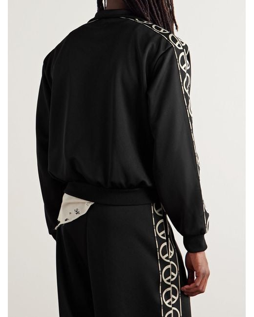 Kapital Black Th.D.D. Webbing-Trimmed Tech-Jersey Track Jacket for men