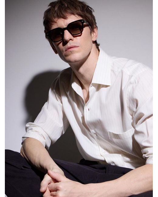 Ahlem Brown Saint Georges D-Frame Tortoiseshell Acetate Sunglasses for men