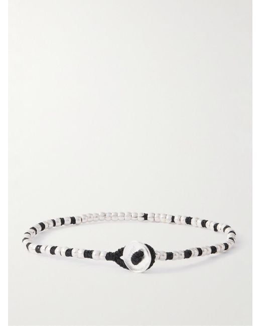 Mikia Black Sterling Beaded Bracelet for men