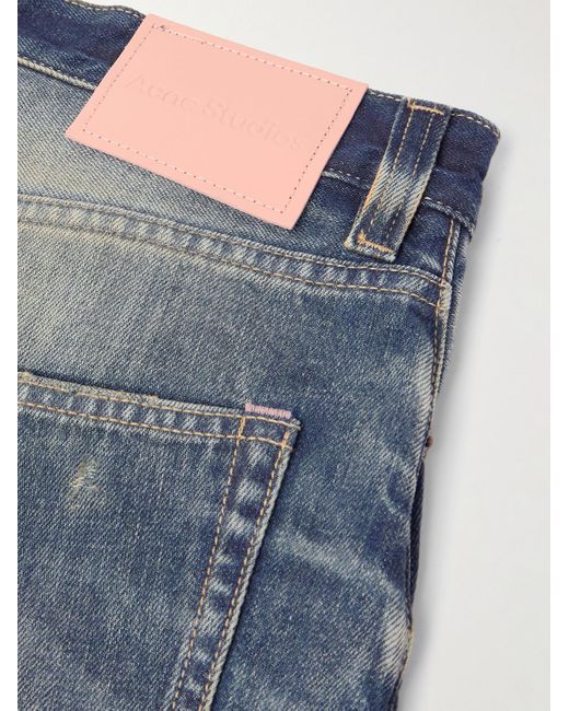 Acne Blue Wide-Leg Distressed Jeans for men