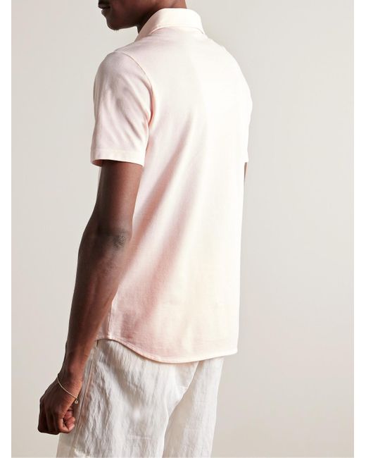 Loro Piana Pink Cotton-Piqué Polo Shirt for men