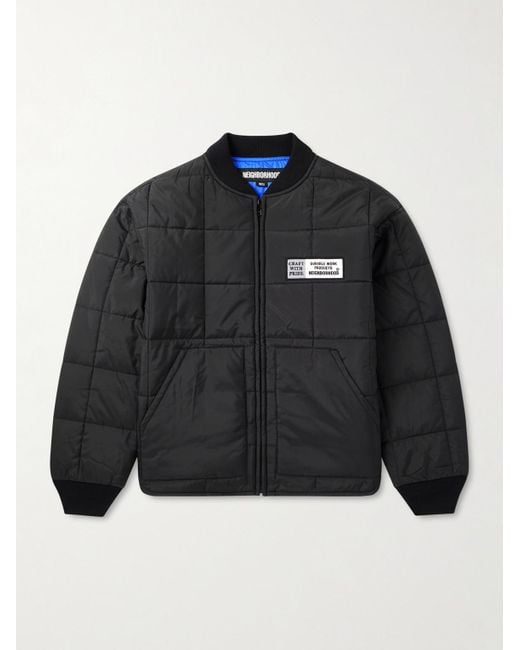 Neighborhood Black Reversible Padded Shell Jacket for men