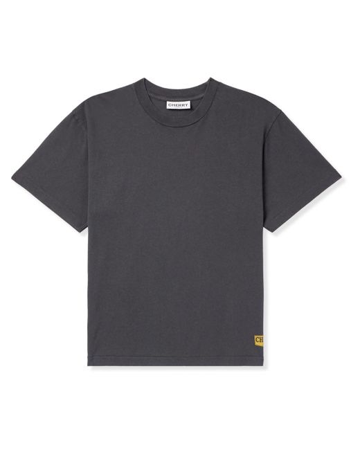 CHERRY LA Gray Escape Logo-print Garment-dyed Cotton-jersey T-shirt for men