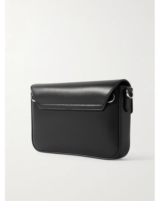 Montblanc Black Leather Messenger Bag for men