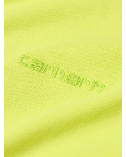 Carhartt Yellow Duster Garment-Dyed Logo-Embroidered Cotton-Jersey T-Shirt for men