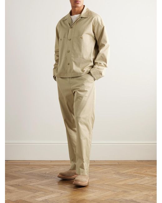 Overshirt in twill di misto cotone con colletto aperto di LE17SEPTEMBRE in Natural da Uomo