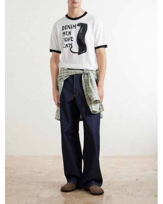 Kapital Natural Embellished Printed Cotton-Jersey T-Shirt for men