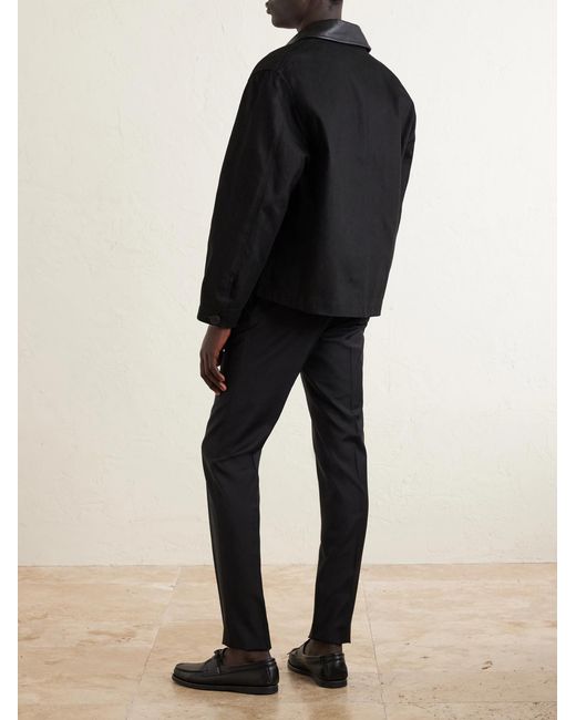 Slowear Blue Slim-Leg Virgin Wool Drawstring Trousers for men