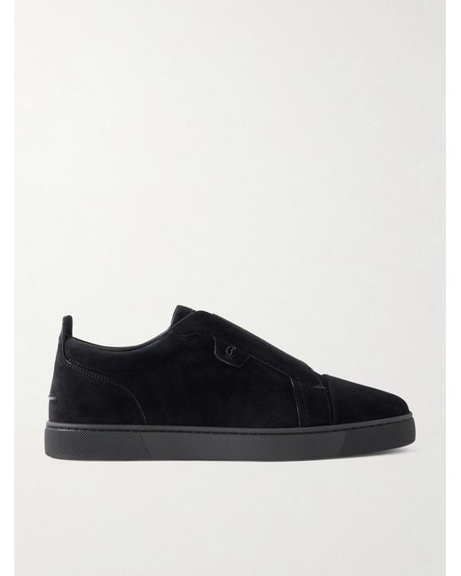 Christian Louboutin Black St Louis Suede Slip-On Sneakers for men