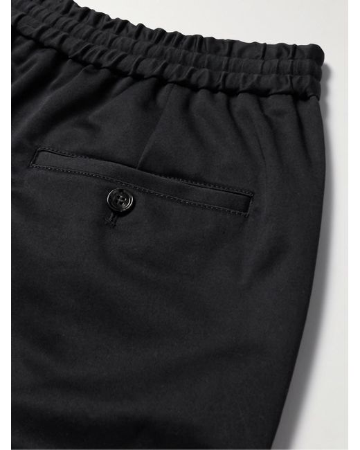 AMI Black Straight-leg Cotton-sateen Shorts for men