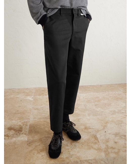 (w)taps Black Straight-Leg Twill Trousers for men