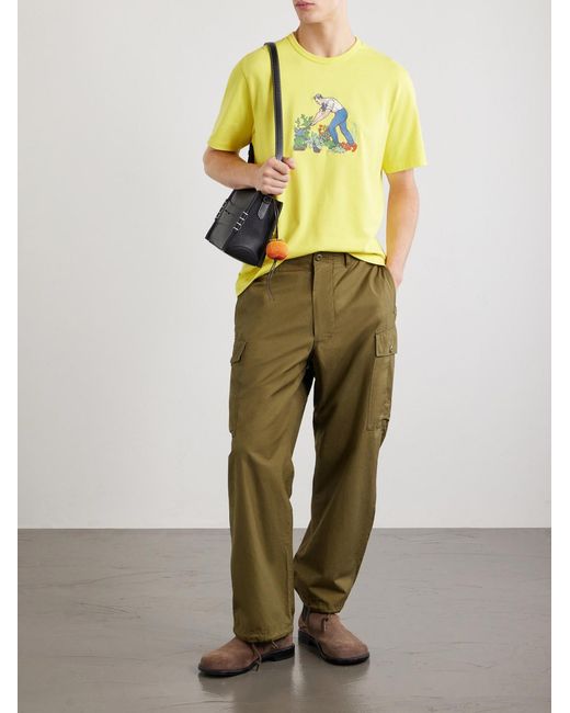 J.W. Anderson Yellow Gardener Embroidered Cotton-Jersey T-Shirt for men
