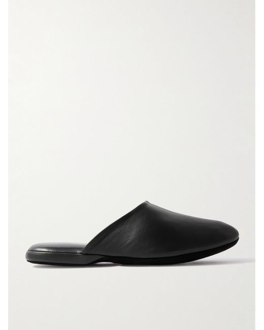 Charvet White Nappa Leather Slippers for men