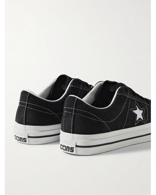 Converse One Star Pro Leather-trimmed Sneakers in Black Men | Lyst Australia